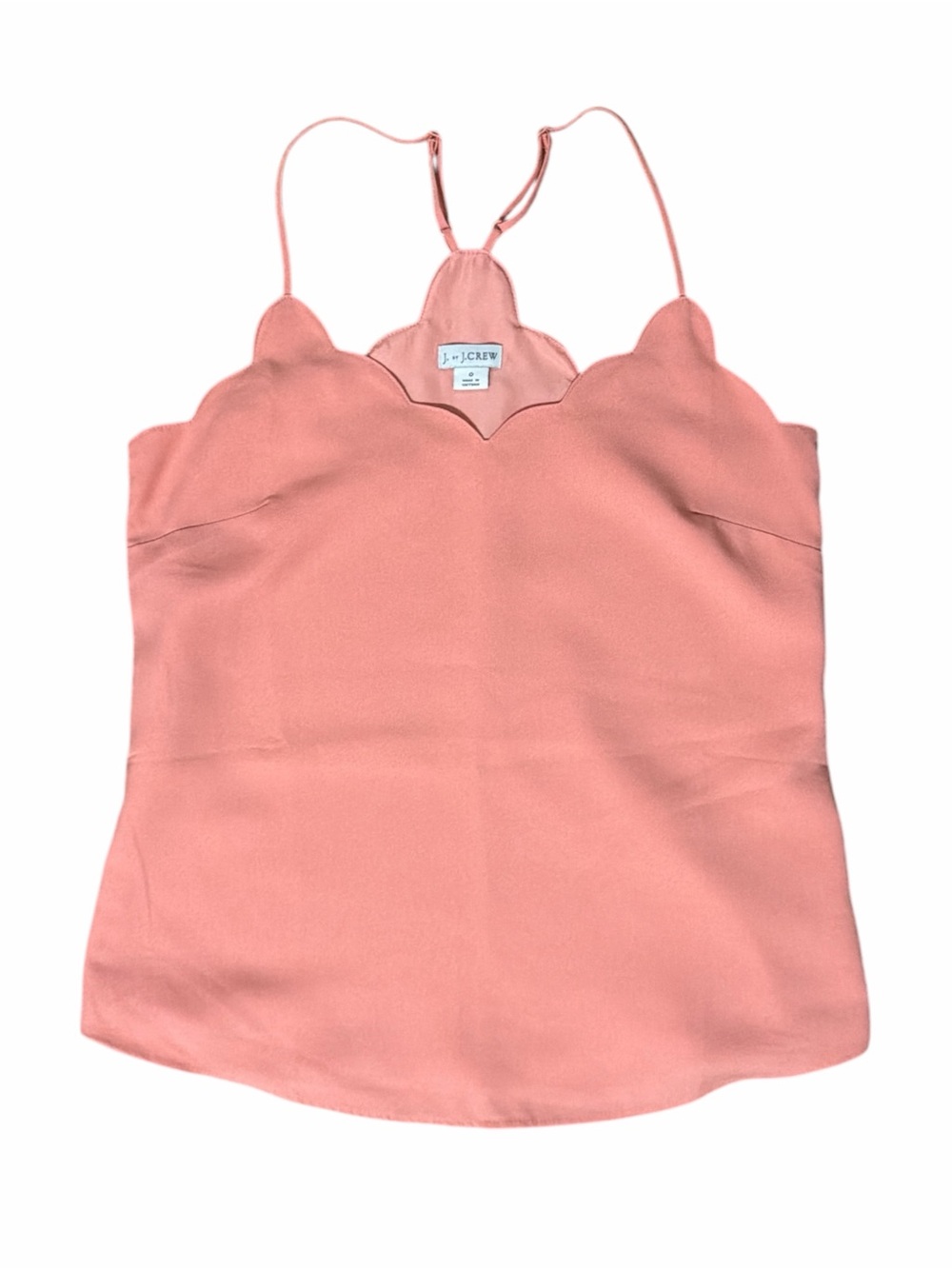 J. CREW Coral Scallop-Edge Silk Cami